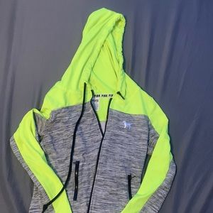 Pink Victoria’s Secret XS neon green& gray jacket/windbreaker